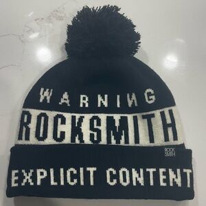 NWT Rocksmith Explicit Black Pom Beanie